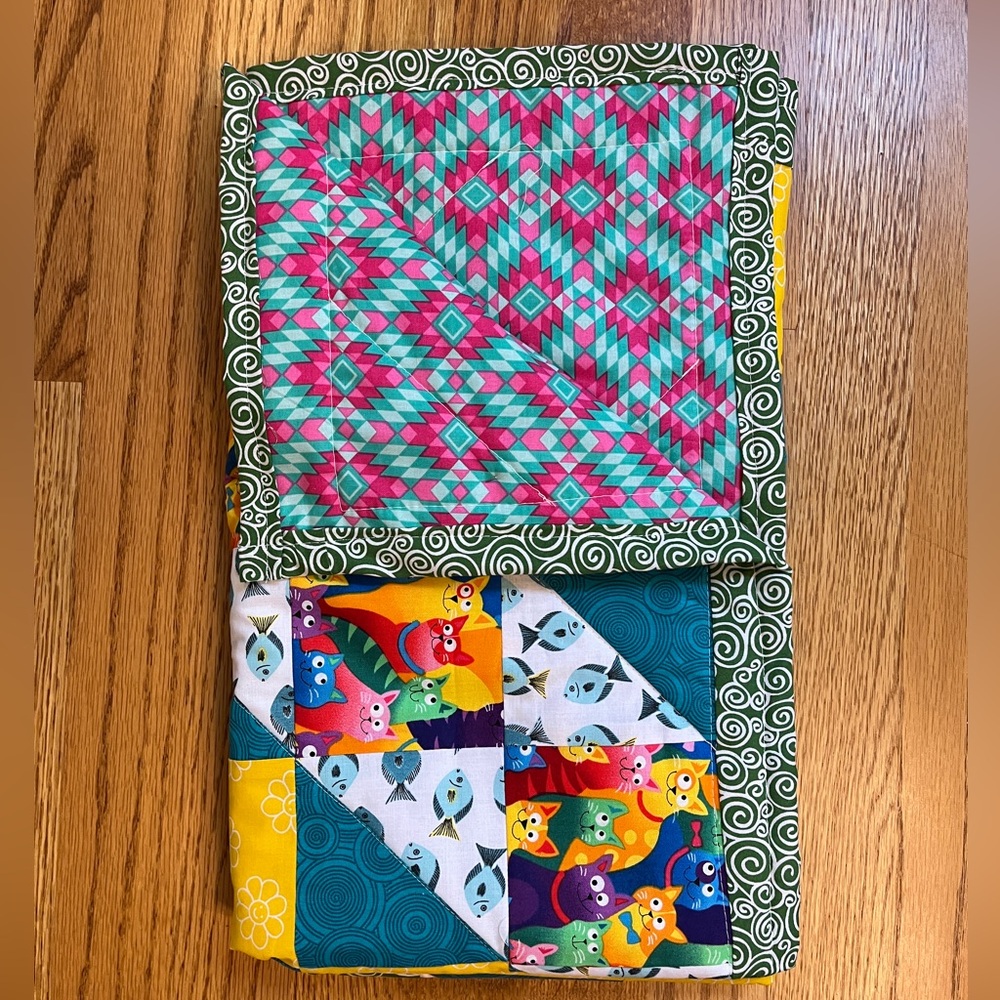CAT quilt or lap quilt hand crafted NEW